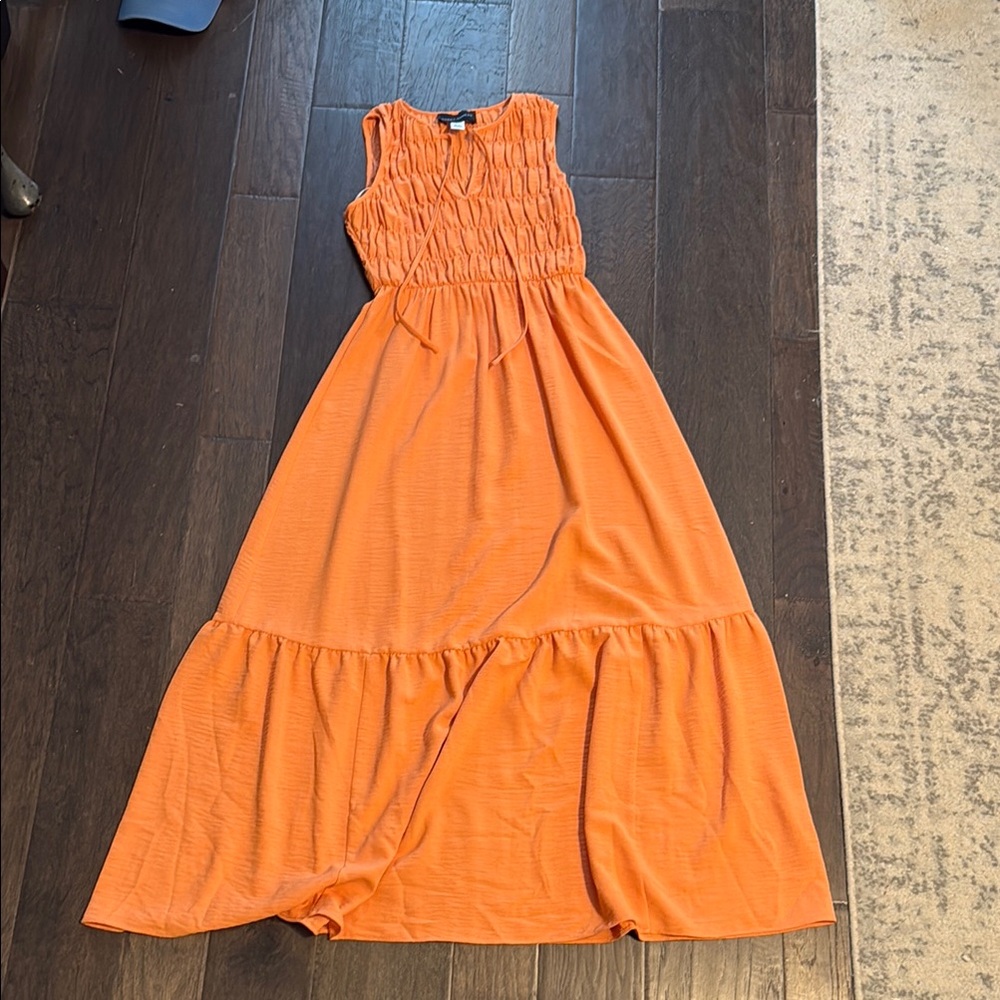 Sleeveless Orange (not bright) Maxi Dress